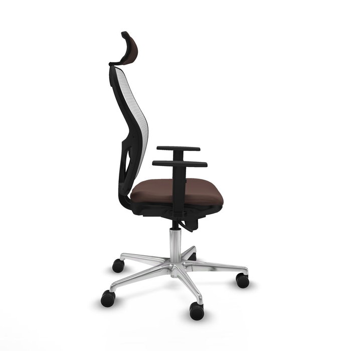 PIQUERAS Y CRESPO Silla de oficina Jorquera con mecanismo Sincro, Marrón oscuro y Blanco PIQUERAS Y CRESPO Silla de oficina Jorquera con mecanismo Sincro, Marrón oscuro y Blanco