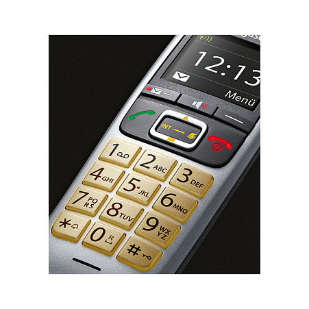 Gigaset E560 Teléfono DECT/analógico Negro, Plata