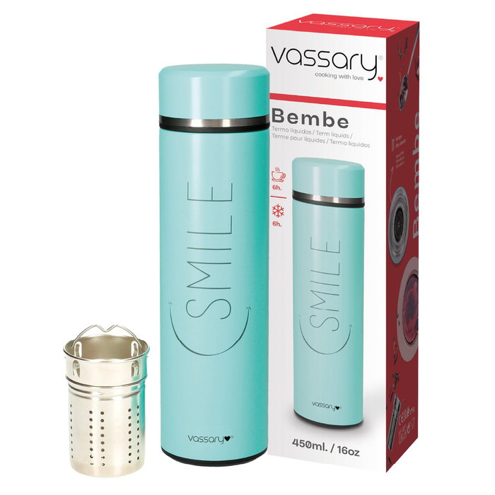 Vassary Termo de acero inoxidable Bembe 450ml Verde mint Vassary Termo de acero inoxidable Bembe 450ml Verde mint