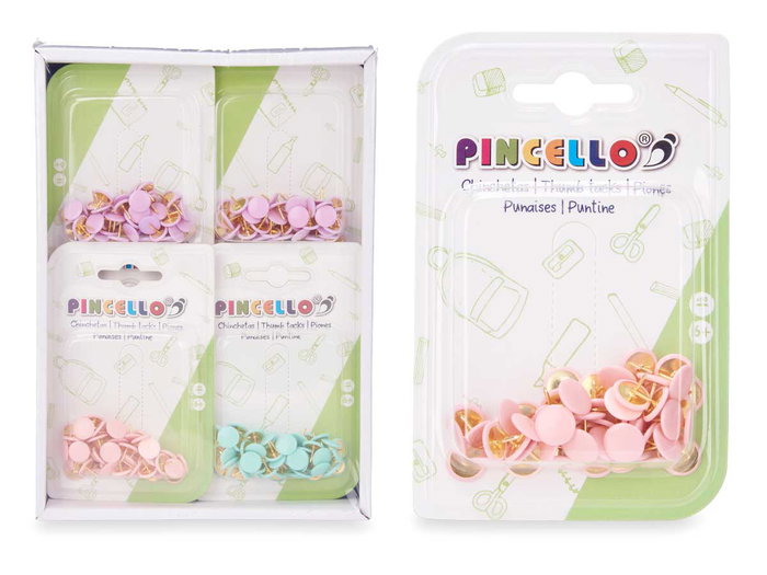 Pincello Chincheta Metal 60 Pzs 8x12.5x2 cm (Set de 48)