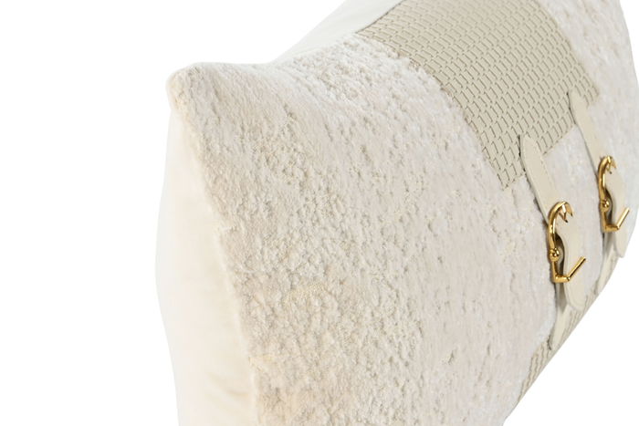 DKD Home Decor Cojín Jacquard Blanco 10 x 30 x 50 cm