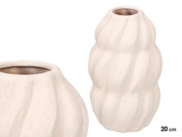 Giftdecor Jarrón Sahara Espiral Blanco Mediano
