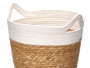 Giftdecor Set 3 Cestos Redondos con Asas Alto 29 cm Blanco Papel y Fibra Natural (Set de 4)