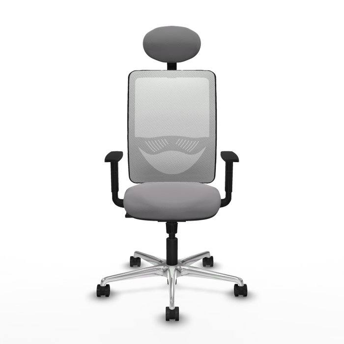 PIQUERAS Y CRESPO Silla de oficina Zulema con mecanismo Sincro, Gris y Blanco