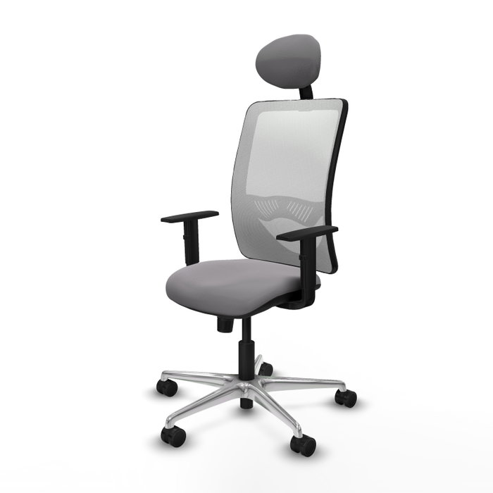 PIQUERAS Y CRESPO Silla de oficina Zulema con mecanismo Sincro, Gris y Blanco