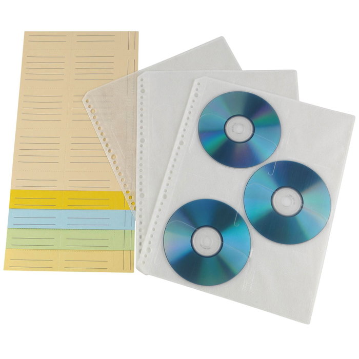 Hama 1x10 Fundas para CD Index Transparentes-Blanco