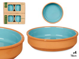 La Dehesa Set 4 Cazuelas Barro 16 cm Color Azul Aqua Aqua (Set de 6)