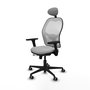PIQUERAS Y CRESPO Silla de oficina Jorquera con mecanismo Sincro/Traslack, Gris claro y Blanco