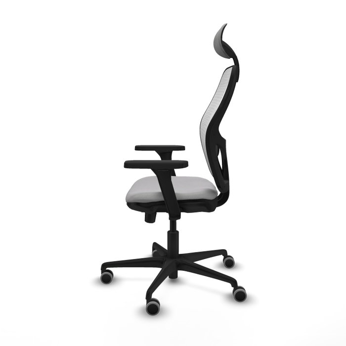 PIQUERAS Y CRESPO Silla de oficina Jorquera con mecanismo Sincro/Traslack, Gris claro y Blanco