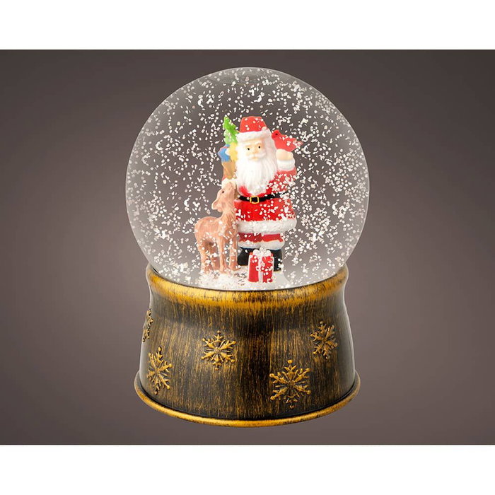 Lumineo Bola de Nieve Santa Claus con 6 LED ø13 x 17,5 cm
