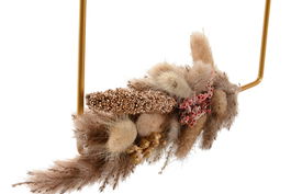 DKD Home Decor Decoracion Colgante Shabby Crema Marron Claro Dorado Metal Flor Seca 1 x 20 x 20 cm (6 Unidades)