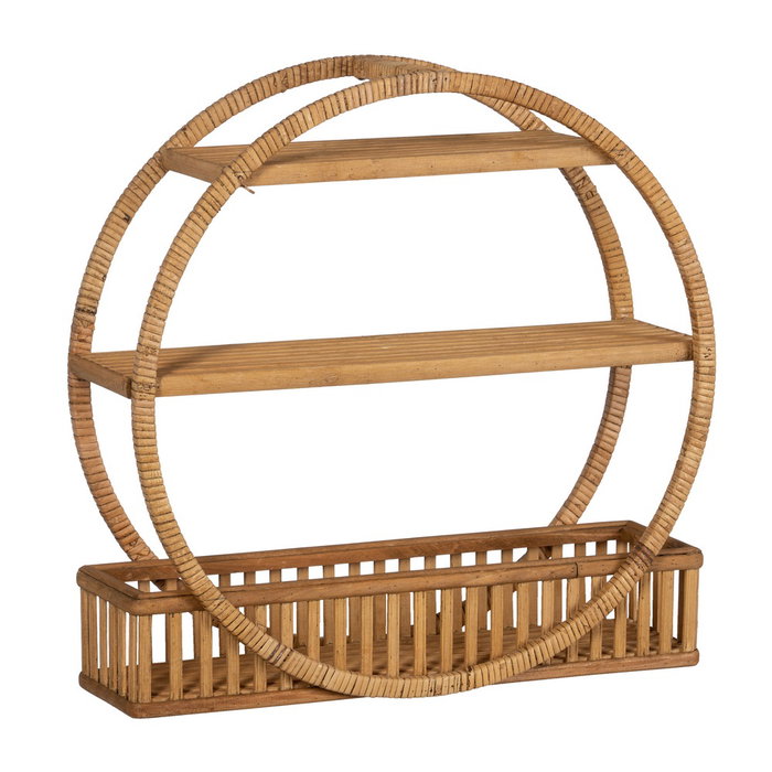 Estante Natural Ratán Decoración 45,50 X 14 X 45,50 cm Estante Natural Ratán Decoración 45,50 X 14 X 45,50 cm