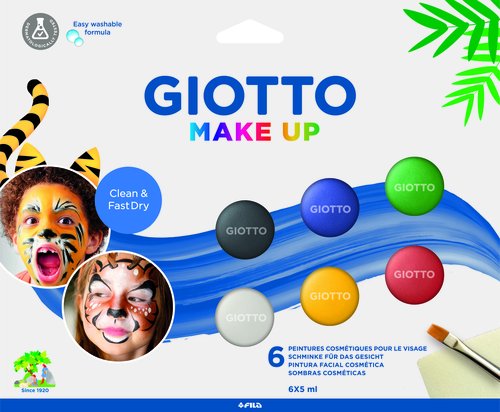 Giotto Set de maquillaje facial de 6 botes de 5 ml colores clásicos