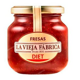 LA VIEJA FABRICA Mermelada de Fresas Diet con Fructosa, Sin Conservantes ni Colorantes, 280g