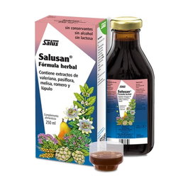 Salus Salusan 250ml Complemento Alimenticio Valeriana Pasiflora Melisa Lúpulo Para El Sueño Y Relajación