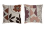 DKD Home Decor Set de 2 Cojines de Algodón Bordados Multicolor y Blanco
