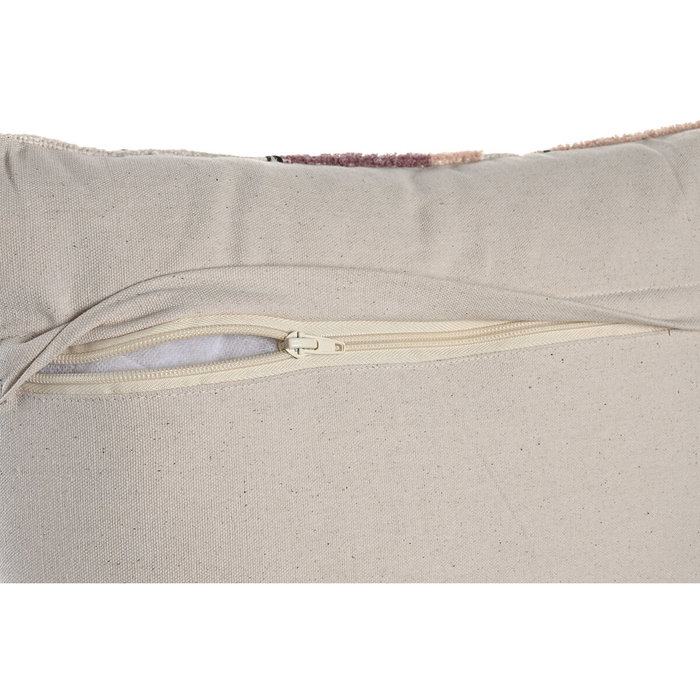 DKD Home Decor Set de 2 Cojines de Algodón Bordados Multicolor y Blanco