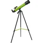 Bresser Telescopio Astronómico 45/600 AZ - Junior - Hasta 100x - Trípode Regulable en Altura - Verde