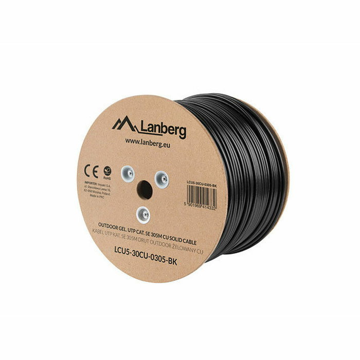 Lanberg Bobina de Cable Ethernet Cat5e U/UTP 305 m Negro