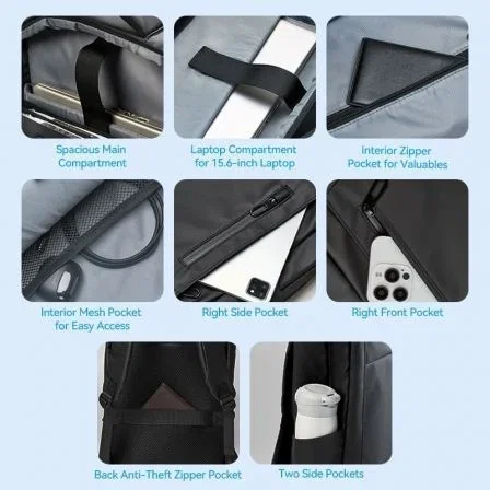 Vention Krob0 Mochila impermeable para portátiles hasta 15.6" 19L Negra Vention Krob0 Mochila impermeable para portátiles hasta 15.6" 19L Negra