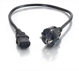 C2G Cable de Alimentación Universal 10m Negro, Conector Macho CEE 7/7 a Hembra IEC 60320 C13, Cable de Poder Moldeado