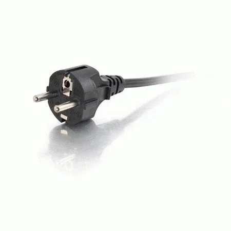 C2G Cable de Alimentación Universal 10m Negro, Conector Macho CEE 7/7 a Hembra IEC 60320 C13, Cable de Poder Moldeado