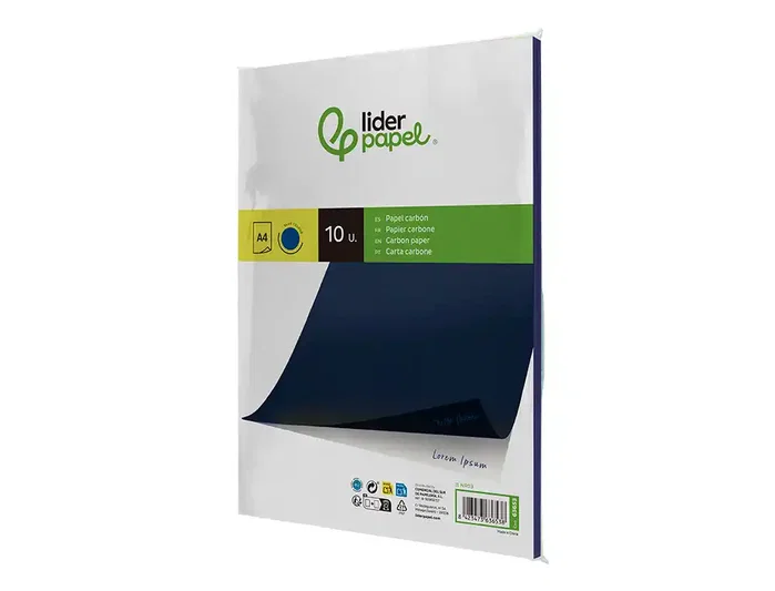 Liderpapel Papel Carbon Azul DIN A4 Bolsa de 10 Hojas Liderpapel Papel Carbon Azul DIN A4 Bolsa de 10 Hojas