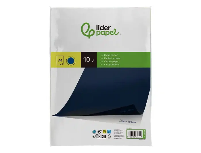 Liderpapel Papel Carbon Azul DIN A4 Bolsa de 10 Hojas Liderpapel Papel Carbon Azul DIN A4 Bolsa de 10 Hojas