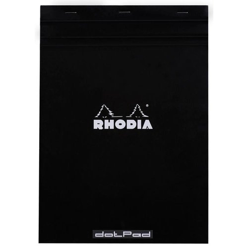 Rhodia Black Dot Pad Din A4 con 80 hojas y puntos de 5 mm Rhodia Black Dot Pad Din A4 con 80 hojas y puntos de 5 mm