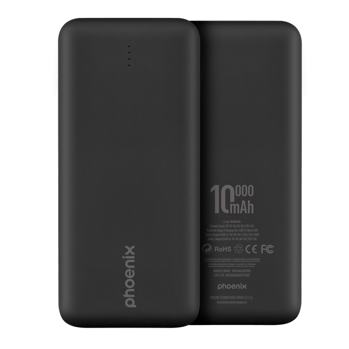 Phoenix technologies Batería Externa Powerbank 10000mAh Carga Rápida Quick Charge PD