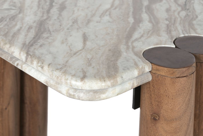 DKD Home Decor Consola Toronto Marble Moderna Marron Mango y Marmol 53 x 75 x 120 cm