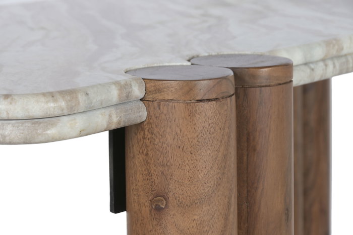 DKD Home Decor Consola Toronto Marble Moderna Marron Mango y Marmol 53 x 75 x 120 cm