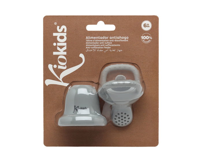 KioKids Red Alimentadora de Silicona Gris para Bebé +6 Meses