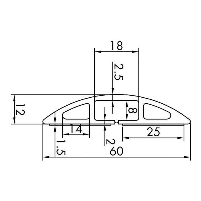 ROLINE Panel guíacables TPE 1800x60x12mm