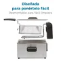 Grunkel FRYPRO-3SS Freidora de Aceite 2000W 3L Sencillo Independiente Acero Inoxidable con Control de Temperatura 190°C Tazón Extraíble