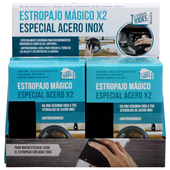 Je cherche une Idee Juego de 12 Estropajos Mágicos para Acero Inoxidable