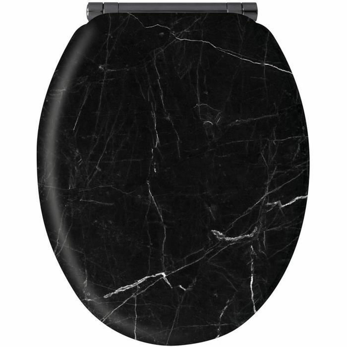 Gelco Asiento para inodoro Flap de mármol negro - MDF FSC Gelco Asiento para inodoro Flap de mármol negro - MDF FSC