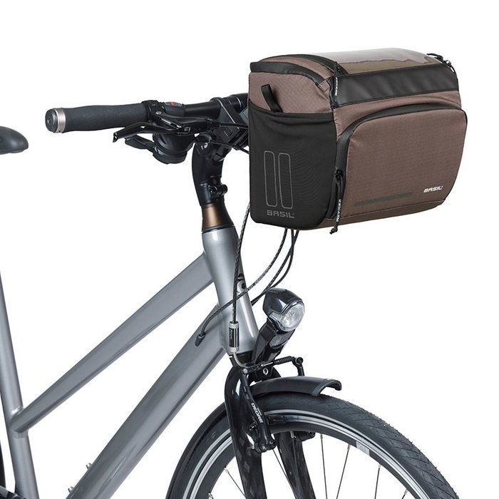 Basil Move Bolsa Manillar Bicicleta 8L Poliéster Reciclado Hidrófugo Incluye Bolsillos y Bandolera