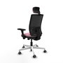 PIQUERAS Y CRESPO Silla de oficina Yunquera con mecanismo Sincro/Traslack, Rosa y Negro