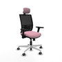 PIQUERAS Y CRESPO Silla de oficina Yunquera con mecanismo Sincro/Traslack, Rosa y Negro