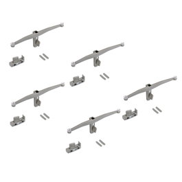 Emuca Lote de soportes para 5 estantes de cristal para la estructura Zero, cristales no incluidos, Zamak, Pintado color gris piedra
