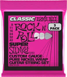 Ernieball Cuerdas Guitarra Eléctrica Slinky Classic Rnr Pure 9-42 Tripack (3) Nickel