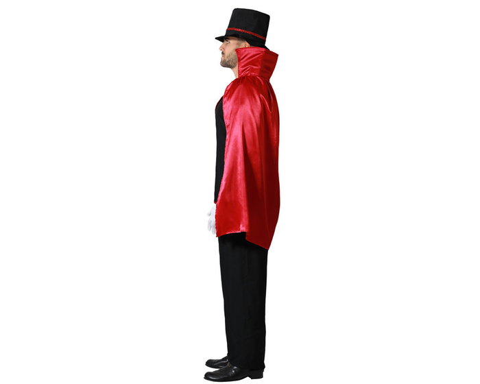 Disfraz Completo de Mago Adulto para Hombre Negro con Capa y Sombrero - Talla XS-S
