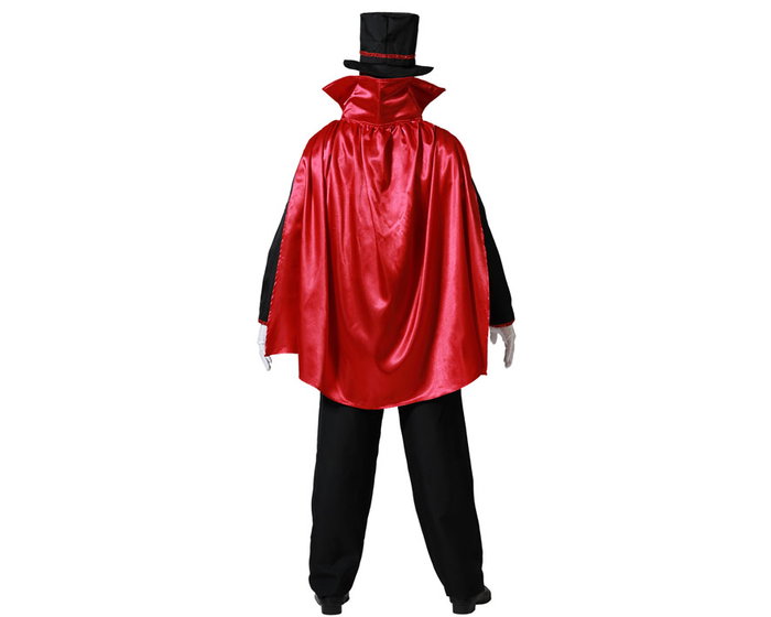 Disfraz Completo de Mago Adulto para Hombre Negro con Capa y Sombrero - Talla XS-S