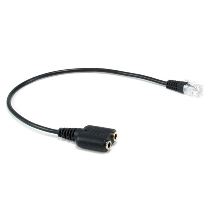 Equip Adaptador de Audio RJ-9 a 2 x Jack 3,5 mm Negro 25 cm