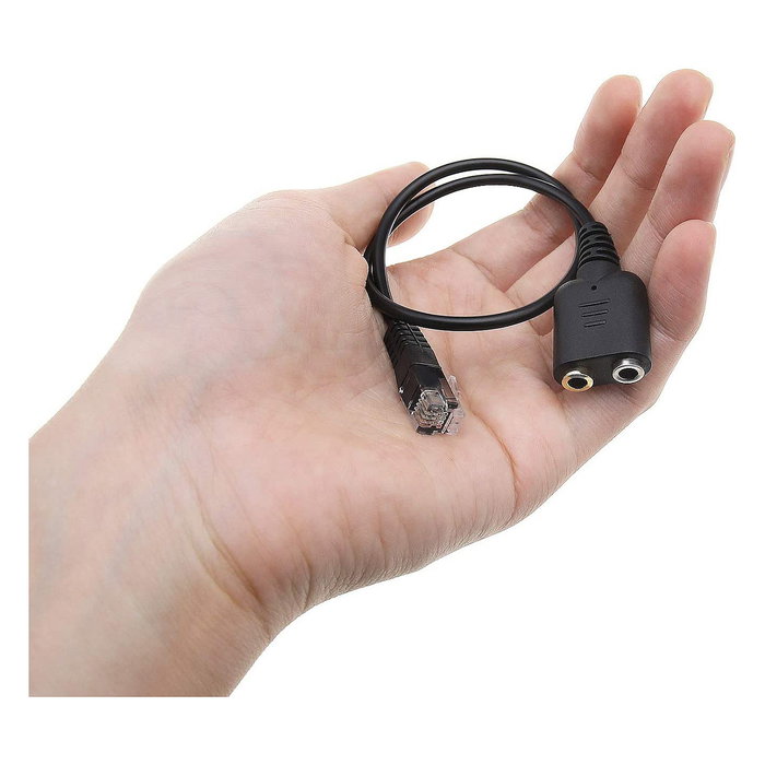 Equip Adaptador de Audio RJ-9 a 2 x Jack 3,5 mm Negro 25 cm