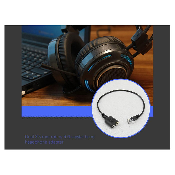 Equip Adaptador de Audio RJ-9 a 2 x Jack 3,5 mm Negro 25 cm