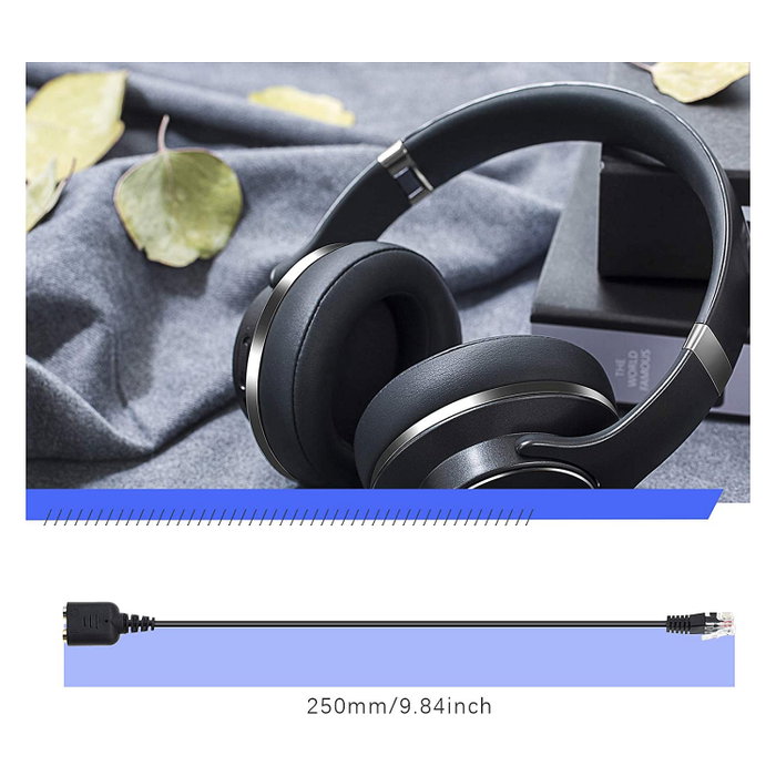 Equip Adaptador de Audio RJ-9 a 2 x Jack 3,5 mm Negro 25 cm