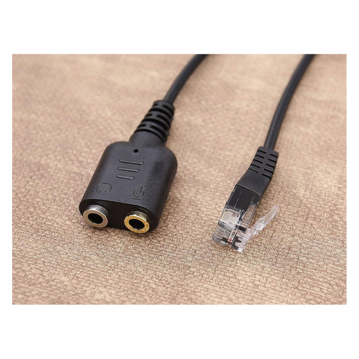 Equip Adaptador de Audio RJ-9 a 2 x Jack 3,5 mm Negro 25 cm