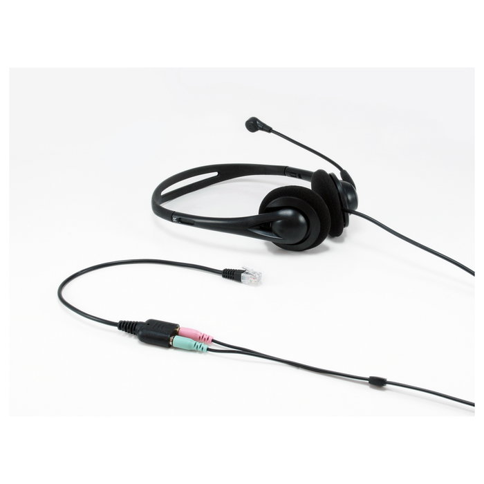 Equip Adaptador de Audio RJ-9 a 2 x Jack 3,5 mm Negro 25 cm